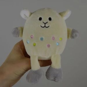 Animal Adventure Lamb Sheep Plush Stuffed Animal Toy Egg Shaped Cream Gray